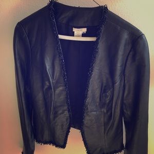 Black leather jacket